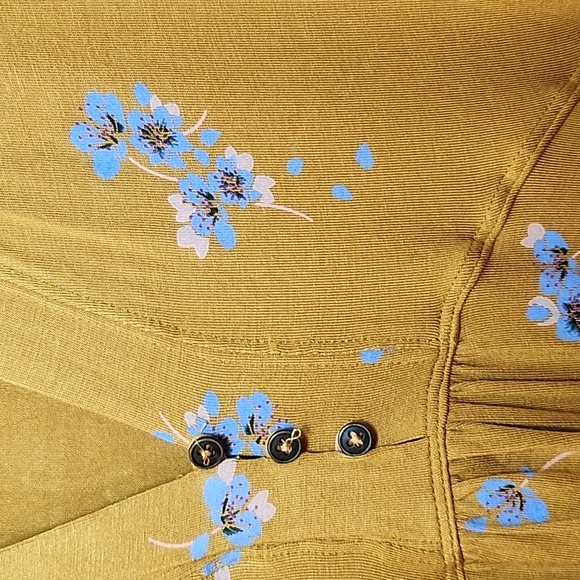 NWOT Free People Olivia Printed Tunic Yellow Buttery-Soft Size Meduim - Picture 9 of 16